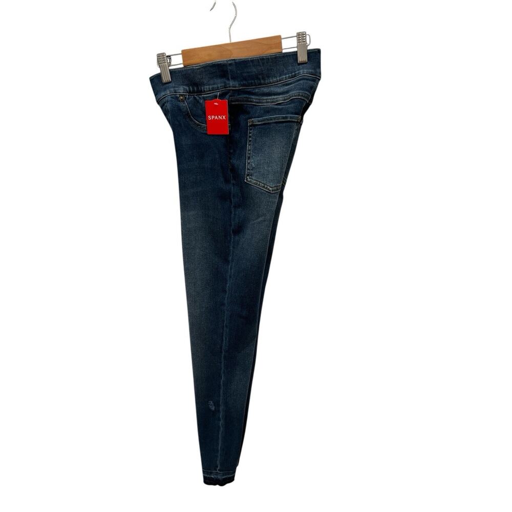 Spanx-Distressed Denim Legging Pull On Jeans Medium Wash XS Stretch New - Picture 6 of 6